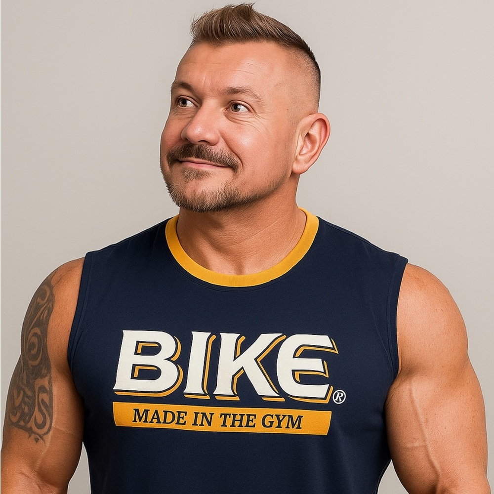BIKE Men's Navy Blue Sleeveless Tee